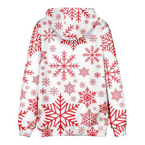 Manta con Capucha con Diseño de Copos de Nieve Rojos, Manta de Forro Polar para Usar como Ropa, Unisex, Sublimación - Product Image 1
