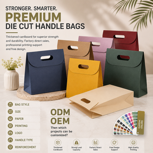 Bolsas de Papel Kraft Rectangulares Autoenrollables EcoRev ECO36 con Asas Troqueladas, Reciclables, para Regalos y Manualidades, en Varios Colores Clásicos - Product Image 5