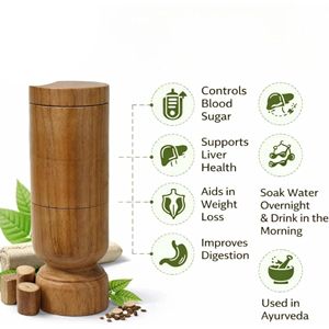 Vaso de Vidrio y Madera Hecho a Mano para Agua y Jugo, Terapia Ayurvédica Natural para Quemar Grasa, Ecológico, Apto para Lavavajillas, Personalizable, Regalo - Product Image 3