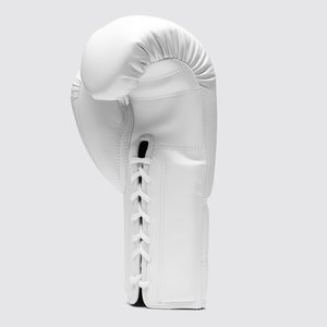 ถุงมือชกมวยรุ่นใหม่ Full White Pro X LINE Fly Sparring หนังแท้ ปักโลโก้ได้ ปรับสายรัดได้ - Product Image 2