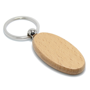 Porte-clés en bois vierge pour hommes et femmes, promotion OEM, vente en gros, formes ovale, ronde, cœur, pour cadeaux - Product Image 4