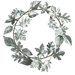 Artistic Metal Wreath with Intricate Leaf Design for <b>Front</b> <b>Door</b> Wall Hanging and Elegant Home <b>Decoration</b> - Product Image 2