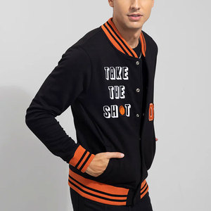 Veste universitaire d'hiver tendance pour hommes - Veste en laine imperméable et coupe-vent à col montant personnalisé, couleur unie - Product Image 6