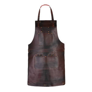 SALUBRIOUS SPORTS Unisex Polished Shiny Dark Cowhide Split Leather Welding Apron with <b>Spark</b> Proof Features - Product Image 1