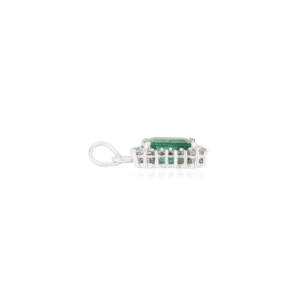 Wholesale Classic Octagon Cut Natural <b>Emerald</b> & Diamond Halo <b>Pendant</b> in 925 Sterling Silver Fine Jewelry For Women's - Product Image 6