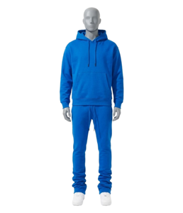 Ensembles de survêtements unisexes personnalisés OEM, pantalons de jogging empilés, imprimé 3D en mousse, ensembles de sweats à capuche et pantalons évasés zippés, survêtements - Product Image 6