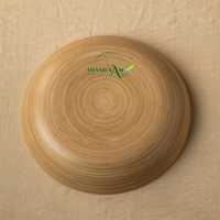 Assiette de service en bambou de style européen, personnalisable et écologique, modèle 2025, en stock, directement de l'usine au Vietnam, pour restaurants et événements.