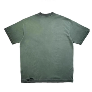 Nueva camiseta oversize para hombre, estilo vintage, desgastada, con efecto descolorido por el sol, lavado a la piedra, con acabado ácido personalizado, mineral, retro, de corte holgado y sin estampado. - Product Image 3