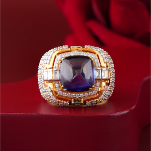 14K Gold Blue Sapphire Cocktail <b>Ring</b> Cushion Cut Statement Fashion <b>Ring</b> with Prong Setting Resizable for Women <b>Fine</b> Jewelry Gift - Product Image 5