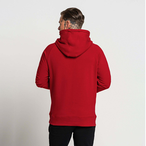 Men Pullover Red <b>Hoodie</b> Solid Color Cotton Blend Eco-Friendly Streetwear Custom Logo Digital <b>Plain</b> Hoodies Men - Product Image 4
