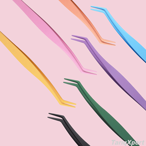 แหนบติดขนตาปลอมแบบเฉียง สแตนเลสสั่งทำขายส่ง ไม่ติดขนตาปลอมแบบเป็นช่อ - Product Image 5