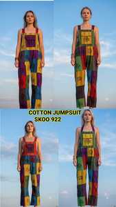 New Fashionable Vintage Women's Long Jumpsuit Cotton Patch Fabric Eco-Friendly Breathable Boho Harem <b>Romper</b> High Waist Summer - Product Image 4