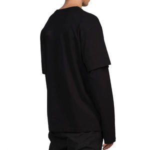 T-shirt personnalisé professionnel Boxy T-shirts graphiques coton sérigraphie thermique Double chemises à manches longues T-Shirts courts hommes - Product Image 5