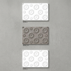 Carreaux muraux en céramique 3D modernes 300x450mm, autocollants décoratifs imperméables pour la maison, crédence avec texture brique, motif floral couleur claire - Product Image 4