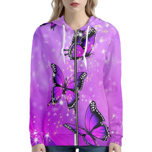 Sweat-shirts imprimés multicolores à motif mandala pour femmes, respirants, en polaire polyester sublimé, coupe ample, fermeture éclair intégrale, couleurs vives - Product Image 4