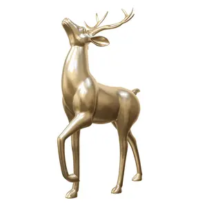 Estatua de Animal de Aluminio Chapada en Oro Hecha a Mano por Diseñador, Figura Elegante Moderna de Estilo Antiguo Pulido para Decoración del Hogar - Product Image 4