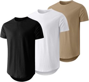 Camiseta de Punto para Hombre, Cuello Redondo, Manga Corta, Corte Regular, Color Sólido, Informal, Larga, Negra, Blanca, Caqui, Multicolor, ODM, OEM - Product Image 1