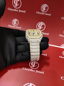 Moissanite Diamond Iced Out Watch Moissanite <b>Wrist</b> Analog Watch VVS Clarity Gift <b>for</b> <b>Men</b> Women Customized Watch Jewelry - Product Image 3