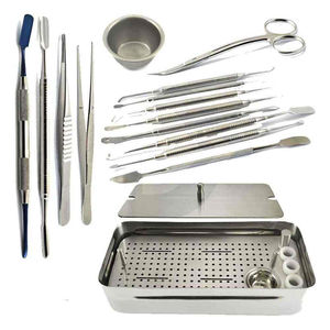 Kit d'instruments dentaires en titane de base pour micro-chirurgie orale et procédures parodontales, avec logo personnalisé imprimé, réutilisable, manuel - Product Image 1