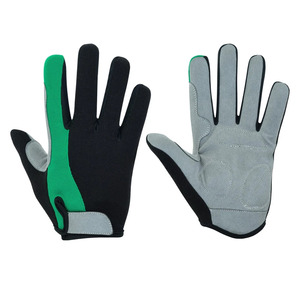 Gants de cyclisme à doigts entiers vert-gris unisexes, respirants, en polyester, anti-humidité, antidérapants, à enfiler - Product Image 1