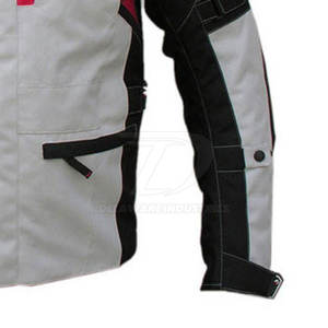 Blouson textile moto toutes saisons conçu pour la protection du motard, avec tissu imperméable, sangles réglables et look tendance - Product Image 6