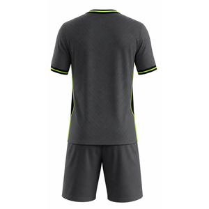 Premium Minimalist Dark Grey Soccer Uniform Set with Neon <b>Lime</b> and Black Trim High-Definition Sublimation Team Training Wear - Product Image 2