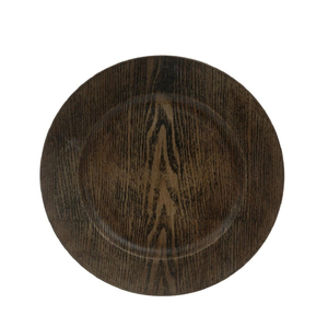 Ensemble de 2 assiettes de présentation en bois naturel de qualité standard, design moderne, forme ronde, décoration de table, vaisselle, assiettes - Product Image 3