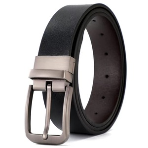 <b>Reversible</b> Genuine Leather <b>Belt</b> Cow Hide Solid Color Pin Buckle Alloy Formal Men's <b>Belt</b> - Product Image 6