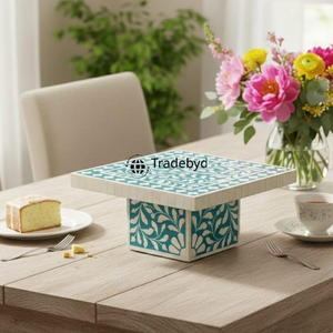 ฐานวางเค้กทรงสี่เหลี่ยมแบบฝังกระดูกพรีเมียม ทำมือ เป็นมิตรกับสิ่งแวดล้อม ดีไซน์หรูหรา สำหรับเสิร์ฟและจัดแสดงที่บ้าน โดย Tradebyd - Product Image 5