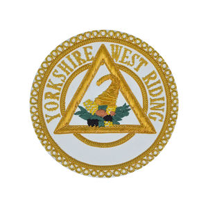 Badge de cérémonie provincial pour tablier, brodé, à coudre, avec épingle de sûreté intégrée et décoration de perles - Product Image 3