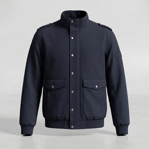 <b>Mens</b> Winter Uniform <b>Jacket</b> Single Breasted Casual Stand Collar Button Front <b>Utility</b> Coat Windproof Breathable Washed ODM Custom - Product Image 1
