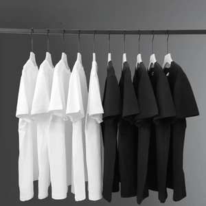 Camisetas de Manga Corta para Hombre, 100% Algodón, Cuello Redondo, Antiarrugas, Ecológicas, Transpirables, Marca de Moda, Tendencia, Blanco, Negro, Personalizadas - Product Image 2