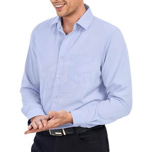 Chemises pour hommes décontractées et formelles, coupe classique, vente en gros, polyester/coton, vêtements de travail pour le bureau, la banque, uniforme, chemise à manches longues pour hommes - Product Image 5