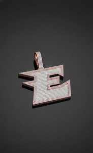 Pendentif Hip Hop personnalisable lettre E serti de moissanite en argent sterling 925 – Bijoux fins et breloques - Product Image 3