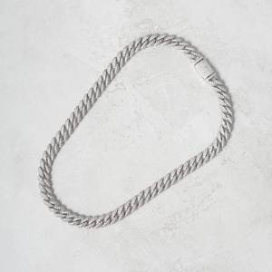 Cadena Cubana de Diamantes de 8.5mm, Collar Hip Hop con Incrustaciones de Diamantes para Él, Regalo Brillante para Novio, Joyería de Moda en Plata de Ley 925 - Product Image 1