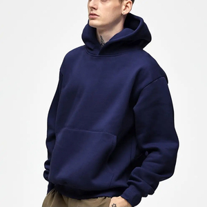 Sudadera con Capucha Extra Grande para Hombre, de Forro Polar, Poliéster/Algodón, Color Sólido, Informal, Holgada, para Invierno, Diseño Digital Ecológico - Product Image 3