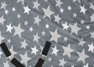 Couverture de cheval en polaire à imprimé étoiles grises, imperméable, doublée de nylon 210D, pour l'équitation printemps-automne - Product Image 3