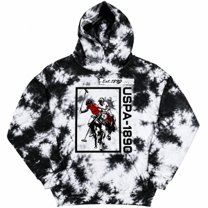 <b>Black</b> White Tie <b>Dye</b> Winter Hoodie Pullover Hooded Sweatshirt with Side Pockets Midweight Loose Fit Men Women Tracksuit Top - Product Image 1