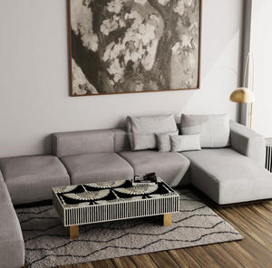 Juego de Muebles de Salón de Resina Hechos a Mano con Diseño Animal en Blanco y Negro Moderno para Uso Doméstico - Product Image 4