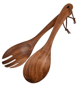 Fourchette à pâtes en bois naturel de style japonais, ensemble de fourchettes en bois d'acacia, vaisselle pour la maison et le jardin, fourchette en bois, nouveautés - Product Image 1