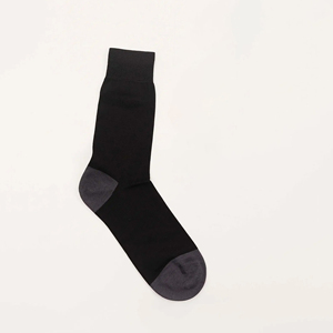 Men's <b>Black</b> Crew <b>Socks</b> 100% Cotton Breathable Knitted Solid Color Daily Wear Autumn Season Standard Thickness - Product Image 3