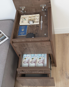 Table de chevet style tendance pour adultes et enfants, petite armoire de chevet, commode grise avec tiroirs pour chambre à coucher - Product Image 4