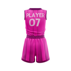Personalized Basketball Uniform Set for Girls Sleeveless V Neck Pattern Custom Printed Breathable Moisture Wicking Uniforms - Product Image 3