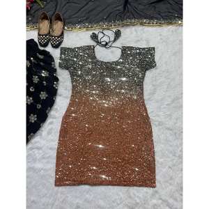 Ensemble de vêtements de soirée pour femmes Top élégant Dhoti Salwar Dupatta - Product Image 5