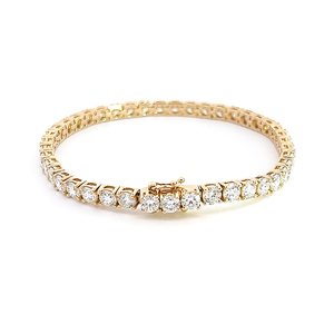 สร้อยข้อมือเพชรทรงกลมเพาะเลี้ยงในห้องปฏิบัติการ ทอง 14K ประดับเพชรแบบฝังเรียบหรู น้ำหนักกะรัตสูง เหมาะสำหรับงานแต่งงาน เครื่องประดับชั้นดี ดีไซน์สวยงามสำหรับผู้หญิง - Product Image 3