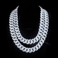 Collier chaîne cubaine personnalisé en argent 925 avec moissanite VVS, style hip-hop, pour hommes, bijoux fins, vente en gros fabricant