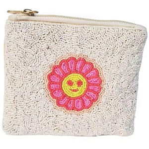 Handmade Embroidered <b>Coin</b> <b>Purse</b> Geometric Eye Pattern Bohemian Style Other Closure Unisex Mini Size Polyester Lining Wrist Strap - Product Image 5