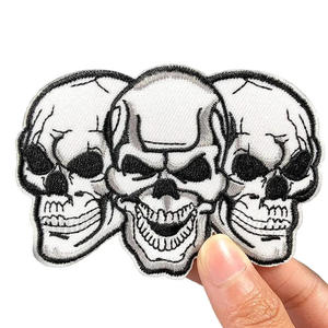Circular Embroidered Patch Anime Cartoon Face Badge Fabric Style for Garment Use - Product Image 2