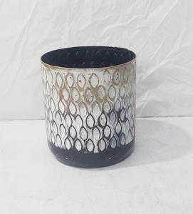 Maceta redonda de metal texturizado, decorativa, con acabado verde dorado, moderna, para interiores y exteriores, para el hogar, jardín, balcón, hotel, oficina. - Product Image 5