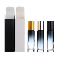 Vente en gros de flacons de parfum en verre à bille de 10 ml, bleu dégradé, vides, rechargeables, portables